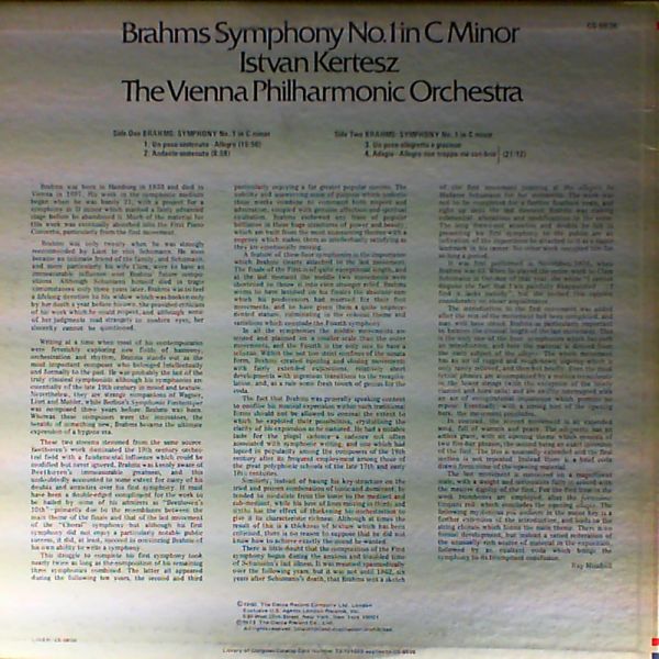 Vienna Philharmonic Orchestra (cond. Kertesz I.) — Brahms - Symphony No.1 in C moll, Op.68
