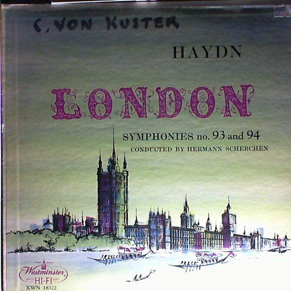 Vienna State Opera Orchestra (cond. Scherchen Hermann) — Haydn - Symphonies no. 93 in D-dur, no. 94 in G-dur 'Surprise'