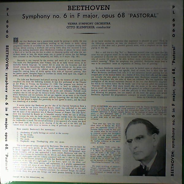 Vienna Symphony Orchestra (cond. Klemperer O.) — Beethoven L.W. - Symphony No.6 in F-dur, Op.68 "Pastoral"