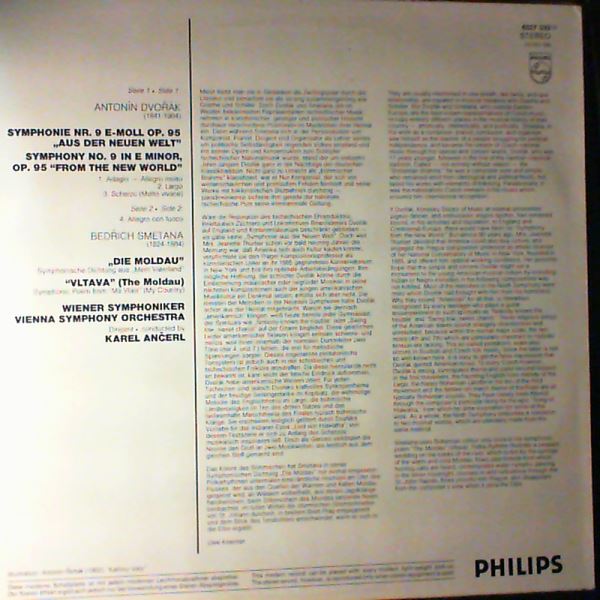 Wiener Symphoniker (cond. Ancerl K.) — Dvoerak - Aus Der Neuen Welt. Smetana - Die Moldau