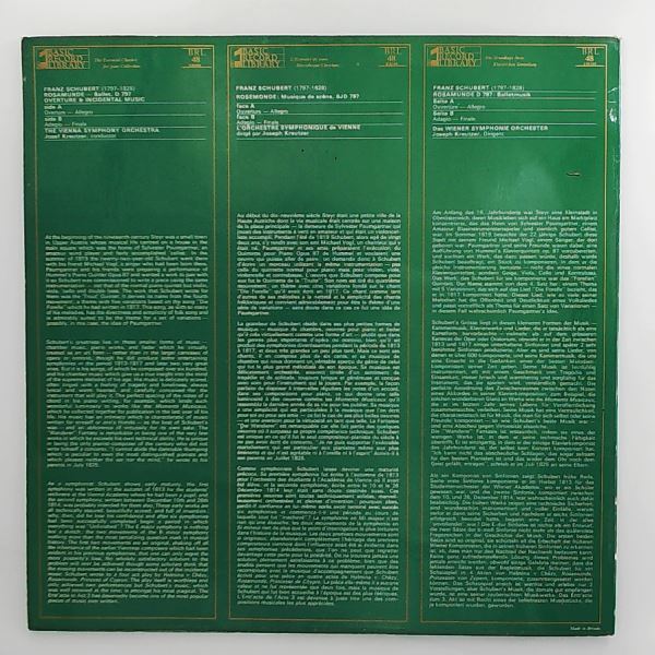 Wiener Symphoniker (cond. Kreutzer J.) — Schubert - Rosamunde Suite