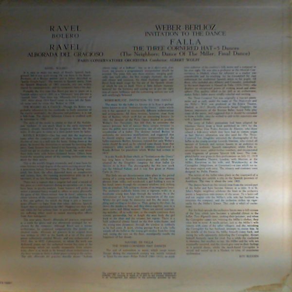 Wolff Albert (cond.) — Ravel: Bolero/Weber-Berlioz: Invitation to the dance/Falla: Three cornered hat-3 dances