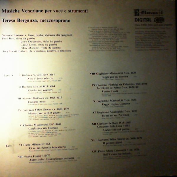 Berganza Teresa — Musiche Veneziane Per Voce E Strumenti