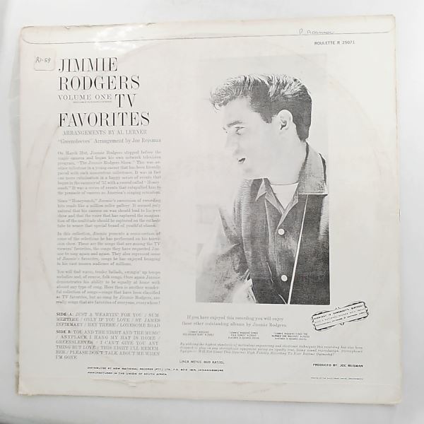Rodgers Jimmie — Rodgers Jimmie TV Favorites: Volume 1