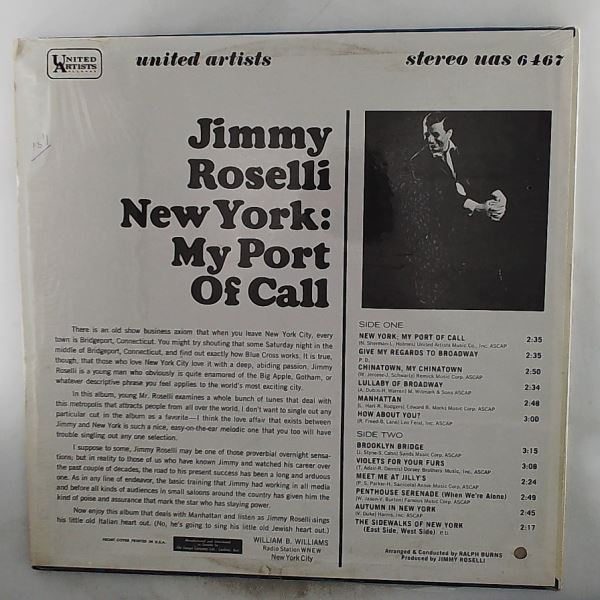 Roselli Jimmy — New York: My Port Of Call
