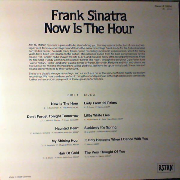 Sinatra Frank — Now Is The Hour