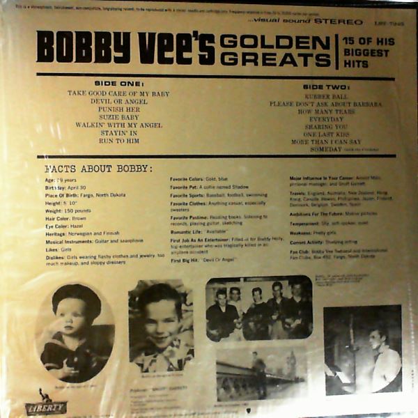 Vee Bobby — Golden Greats (15 Of His Biggest Hits)