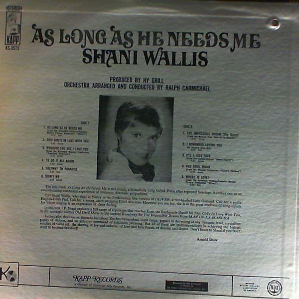 Wallis Shani — As Long As He Needs Me