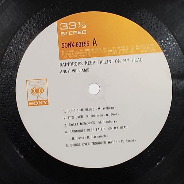 Williams Andy — Raindrops Keep Fallin' On My Head