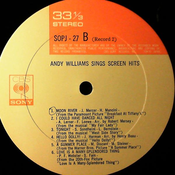 Williams Andy — Sings Screen Hits