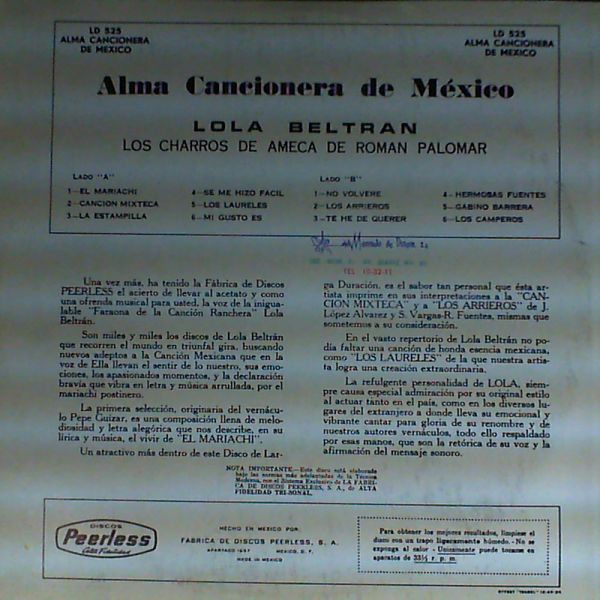 Beltran Lola — Alma cancionera de Mexico