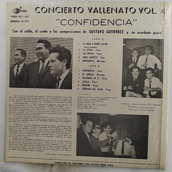 Gutierrez Gustavo — Concierto Vallenato Vol. 4 ''Confidencia''