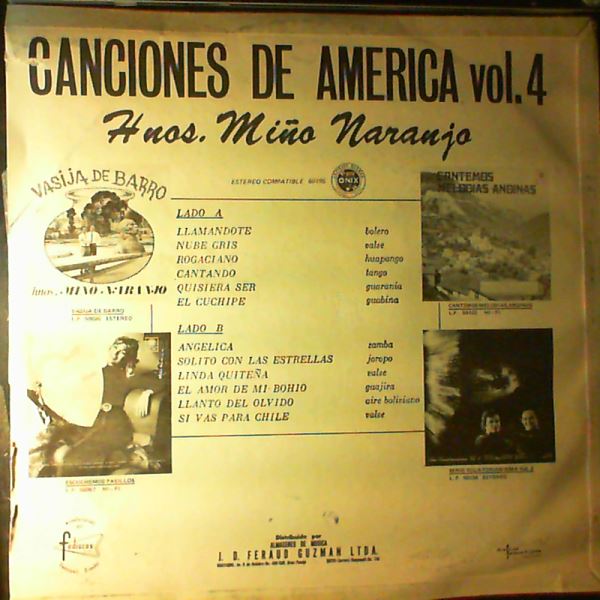 Hermanos Mino Naranjo — Canciones De America Vol. 4