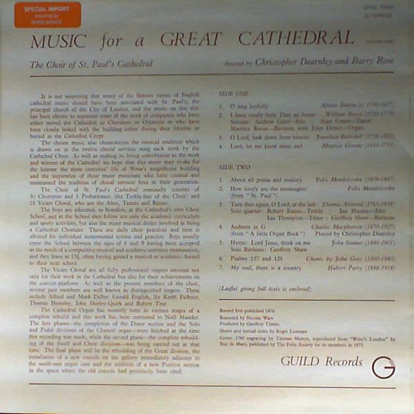 Dearnley Ch./Rose B. — Music for a Great Cathedral