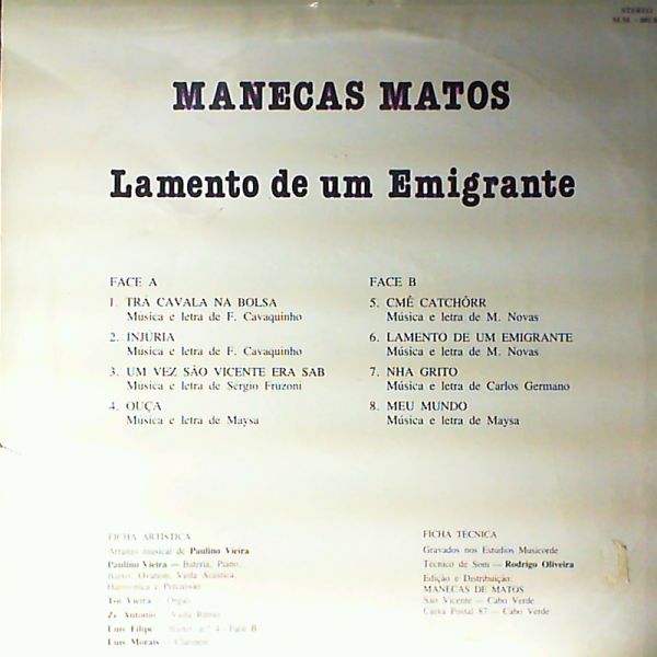 Matos Manecas — Lamento de um Emigrante