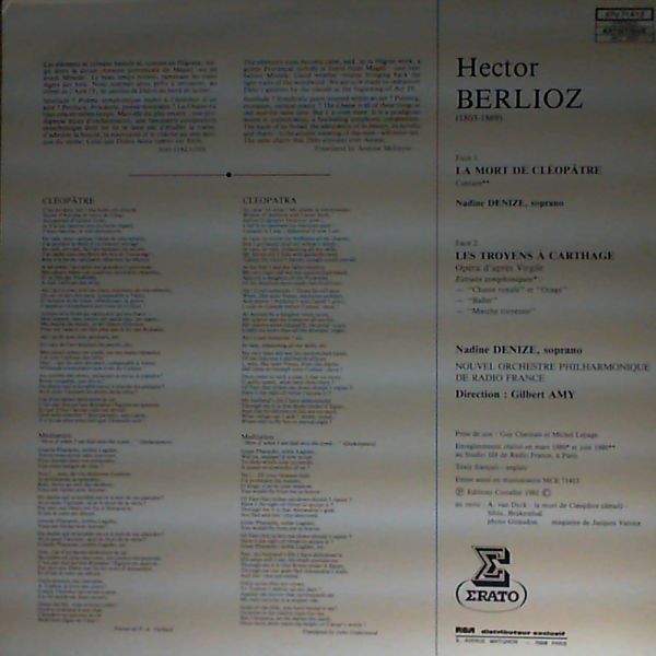 Denize Nadine / Amy Gilbert — Berlioz: La mort de Cleopatre