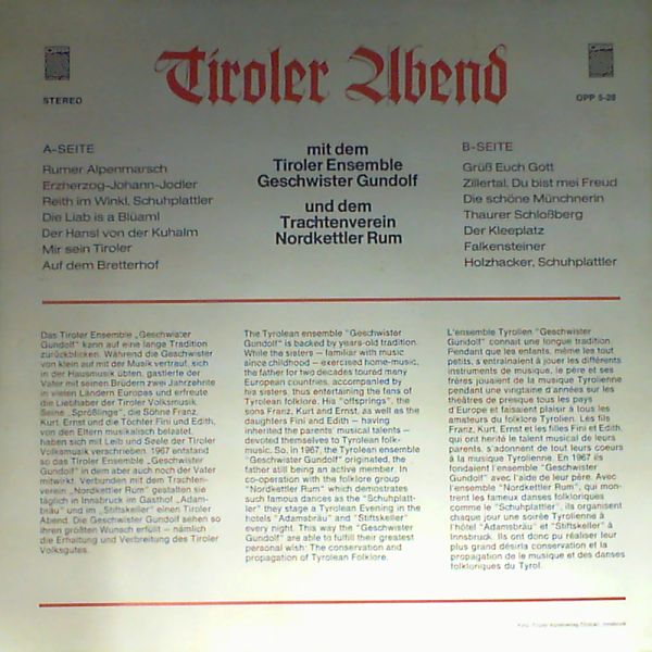 Tiroler abend — Tiroler abend