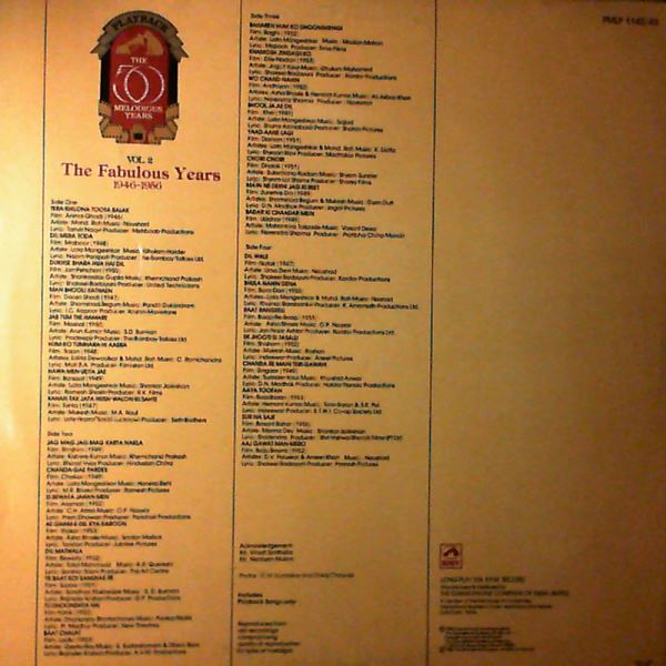 Various Artists — Fabulous Years 1946-1956 (Playback - The 50 Melodious Years - Vol. 2)
