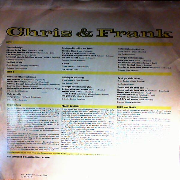 Chris und Frank (Chris & Frank - Doerk Chris, Schobel Frank) — Chris und Frank (Chris & Frank - Doerk Chris, Schobel Frank)