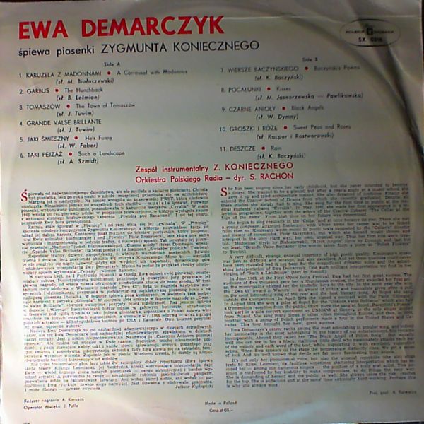 Demarczyk Ewa (Дэмарчик Эва / Демарчик Ева) — spliewa Plosenki Koniecznege