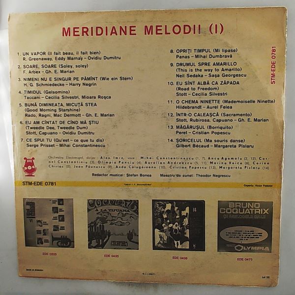 Electrecord Orchestra (cond. Imre Alexandru) — Meridiane Melodii 1
