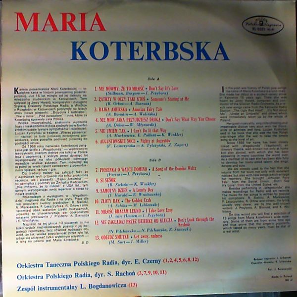 Koterbska Maria — Nie Mowmy Ze To Milosc…