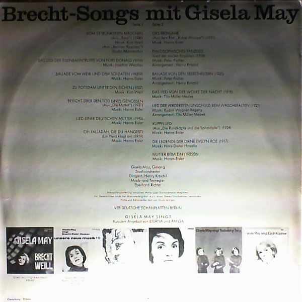 May Gisela — Brecht - Songs mit Gisela May