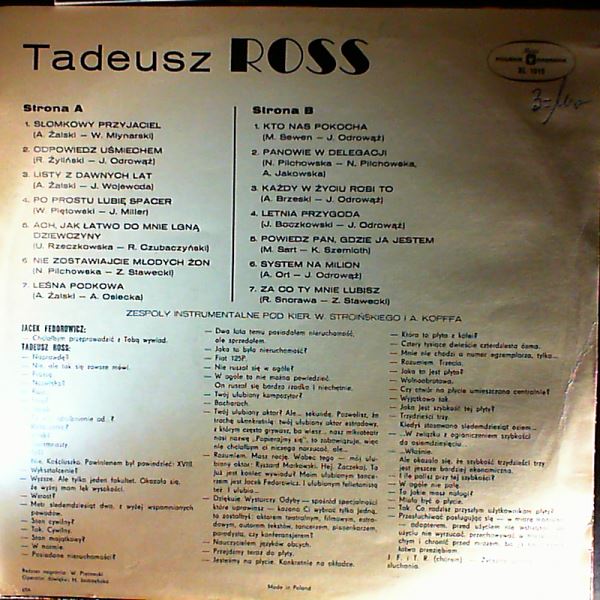 Ross Tadeusz — Odpowiedz Uśmiechem