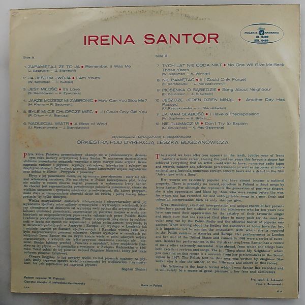Santor Irena — Zapamietaj, Ze To Ja