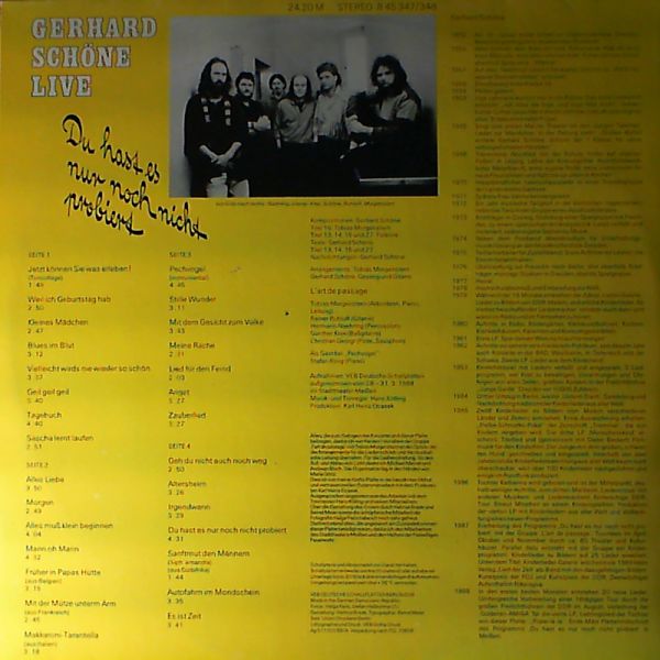 Schone Gerhard — Live (Du Hast Es Nur Noch Nicht Probiert)