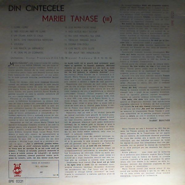 Tanase Maria — Din Cintecele