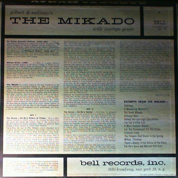 Green Martyn — Gilbert W. & Sullivan A. - "Mikado"