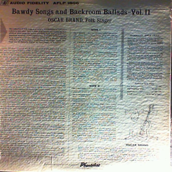 Brand Oscar — Songs Bawdy & Ballads Backroom Vol. 2