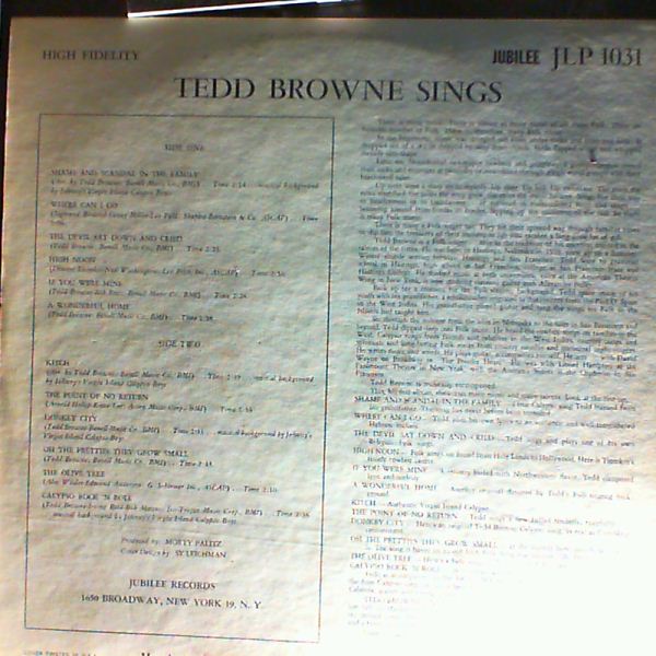 Browne Tedd — Browne Tedd Sings