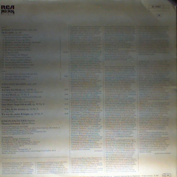 Hagegard Hakan / Thomas Schuback — Six Songs