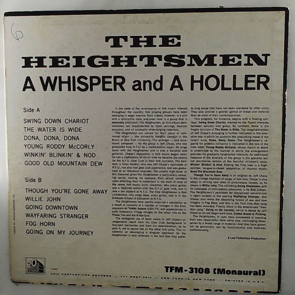 Heightsmen — A Whisper And A Holler
