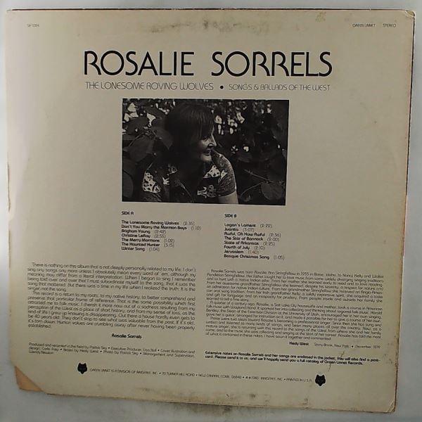Sorrels Rosalie — Lonesome Roving Wolves - Songs & Ballads Of The West