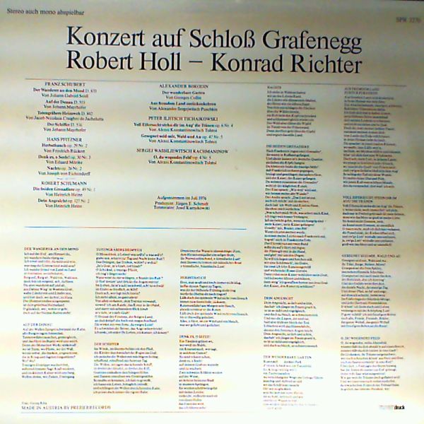 Holl Robert, Richter Conrad (piano) — Konzert auf schloss grafenegg