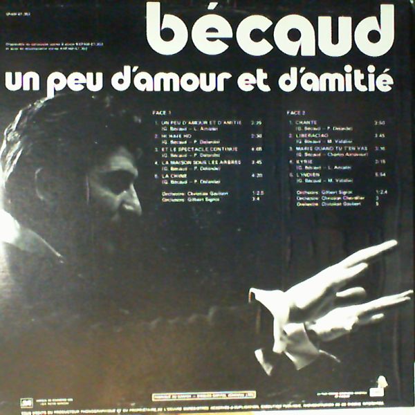 Becaud Gilbert — Un Peu D'Amour Et D'Amitie