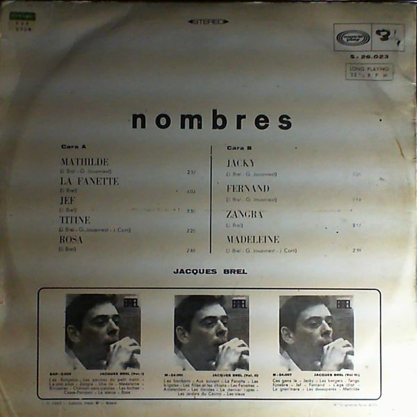 Brel Jacques — Nombers (Les Prenoms)