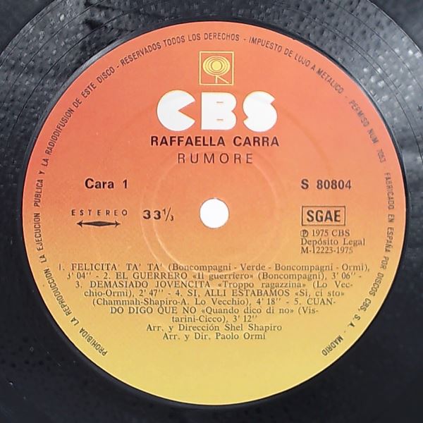 Carra Raffaella — Rumore (Felicita Ta Ta)