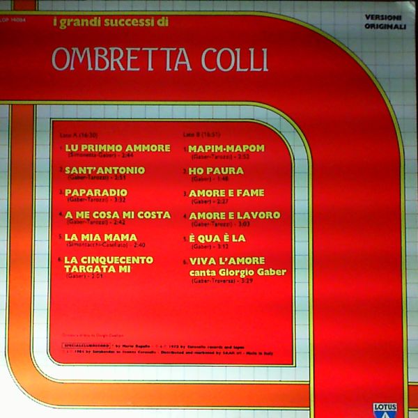 Colli Ombretta — I grandi successi di