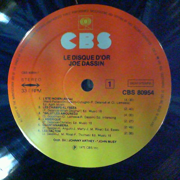 Dassin Joe — Le Disque D'Or - L'Ete Indien