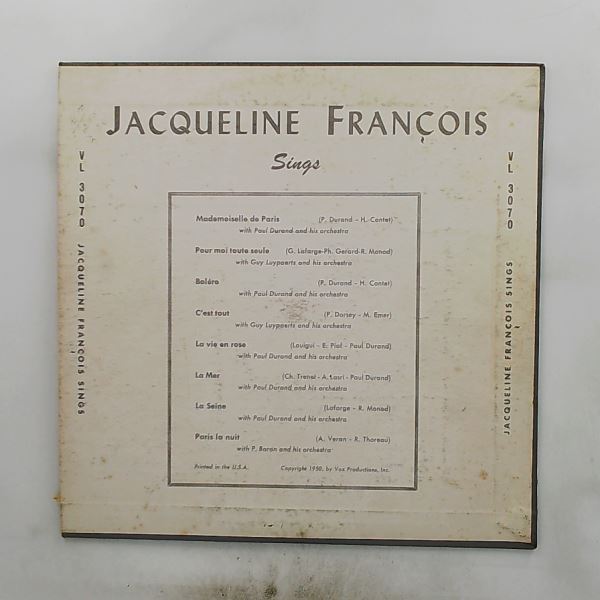 Francois Jacqueline — Francois Jacqueline Sings