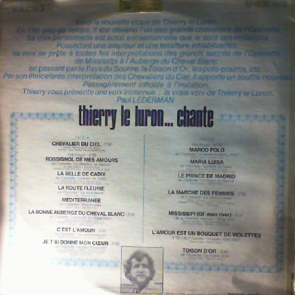 Le Luron Thierry — Le Luron Thierry Chante - Volume 3