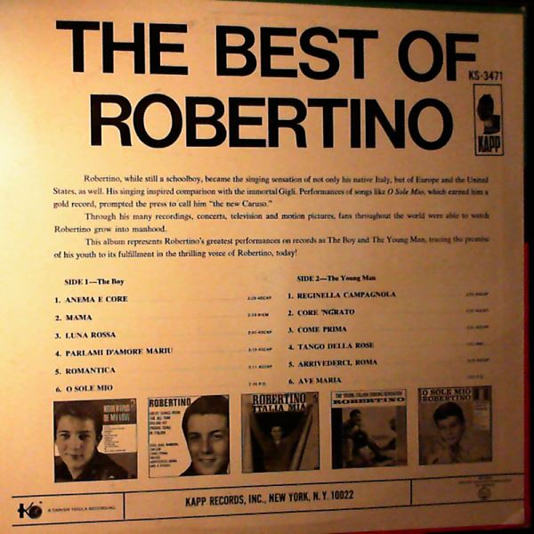 Loretti Robertino — Best Of Robertino - Sung in Italian