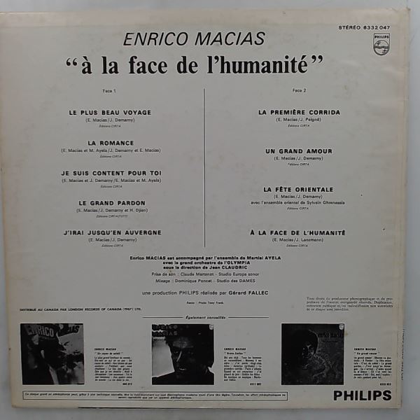 Macias Enrico — A La Face De L'humanite