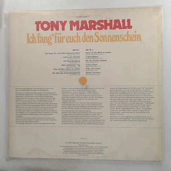 Marshall Tony — Ich Fang' Fur Euch Den Sonnenschein