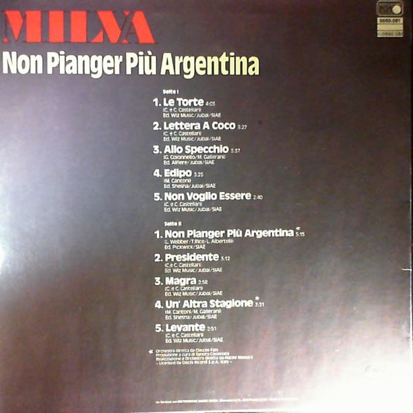 Milva — Non Pianger Piu' Argentina