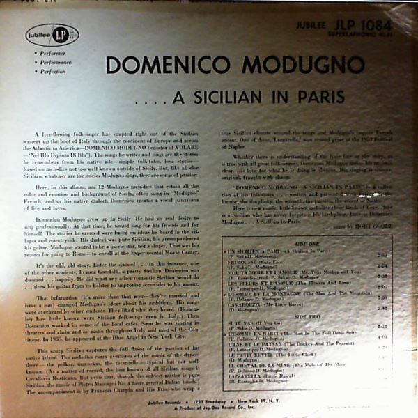 Modugno Domenico — A Sicilian ion Paris